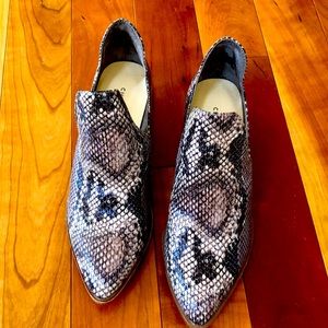 Chinese laundry snake print booties